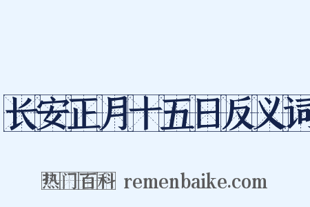 长安正月十五日反义词是什么意思的图片